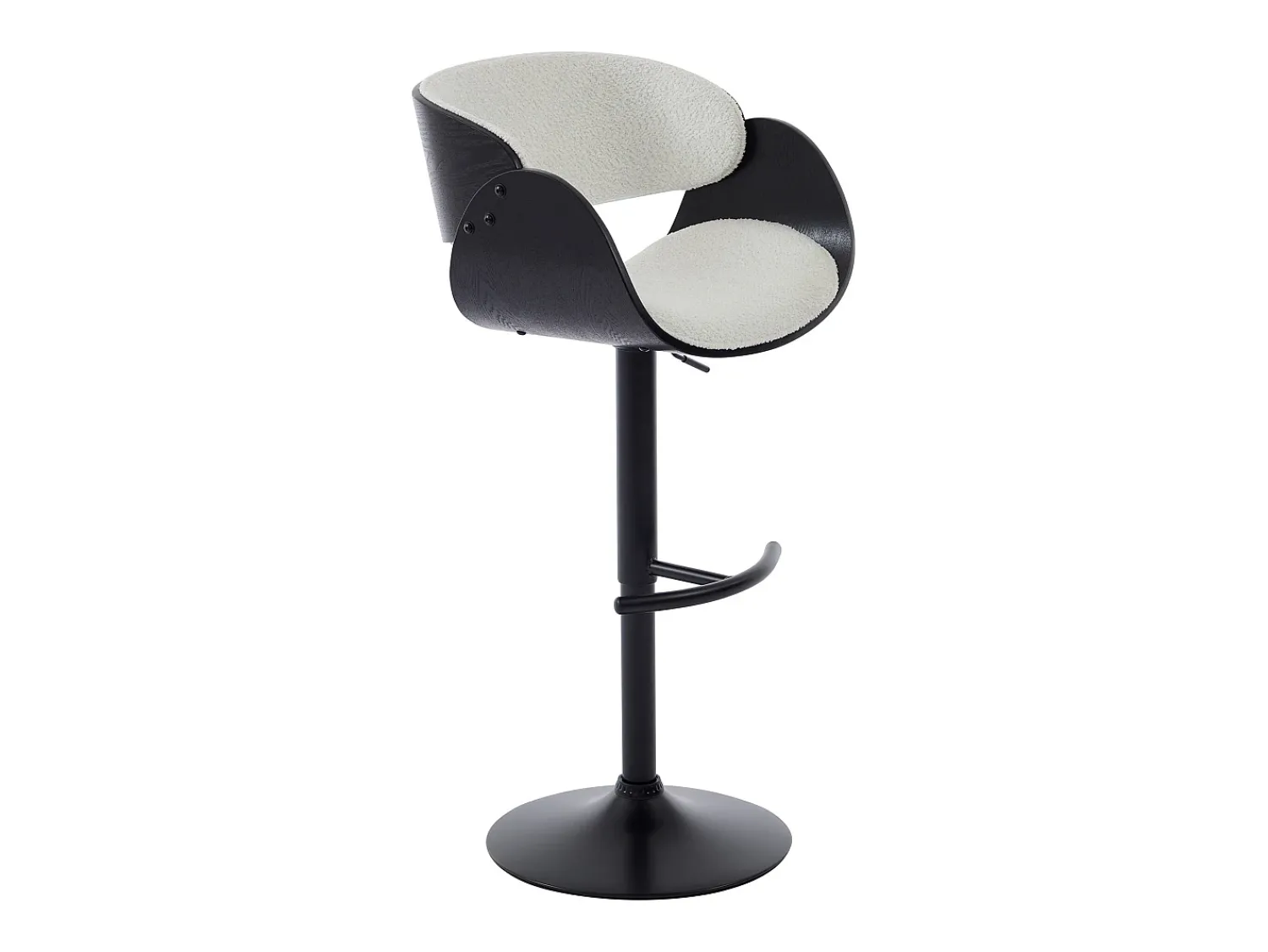 Banco*Vente-unique Conjunto de 2 bancos altos em tecido bouclé, altura ajustável, branco e preto - JELSA Preto / Branco