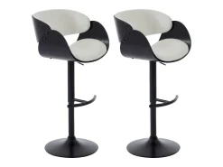Banco*Vente-unique Conjunto de 2 bancos altos em tecido bouclé, altura ajustável, branco e preto - JELSA Preto / Branco