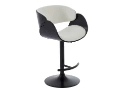 Banco*Vente-unique Conjunto de 2 bancos altos em tecido bouclé, altura ajustável, branco e preto - JELSA Preto / Branco