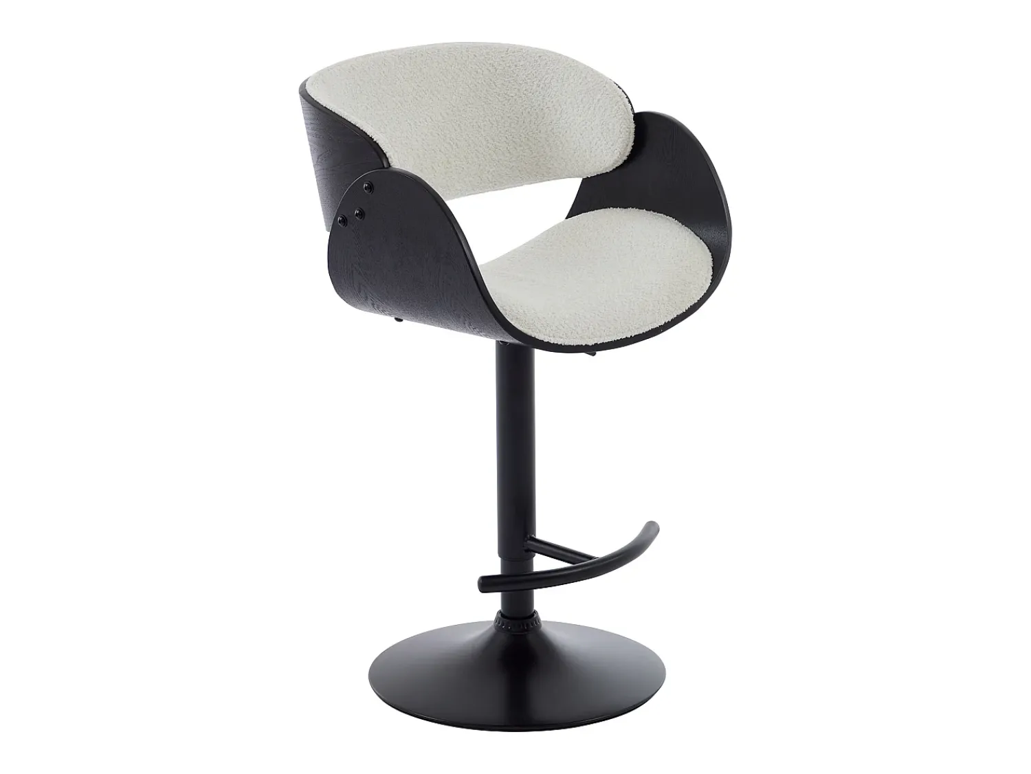 Banco*Vente-unique Conjunto de 2 bancos altos em tecido bouclé, altura ajustável, branco e preto - JELSA Preto / Branco