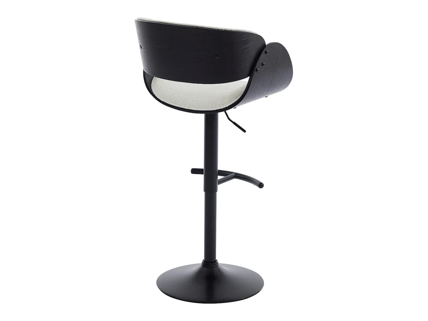Banco*Vente-unique Conjunto de 2 bancos altos em tecido bouclé, altura ajustável, branco e preto - JELSA Preto / Branco