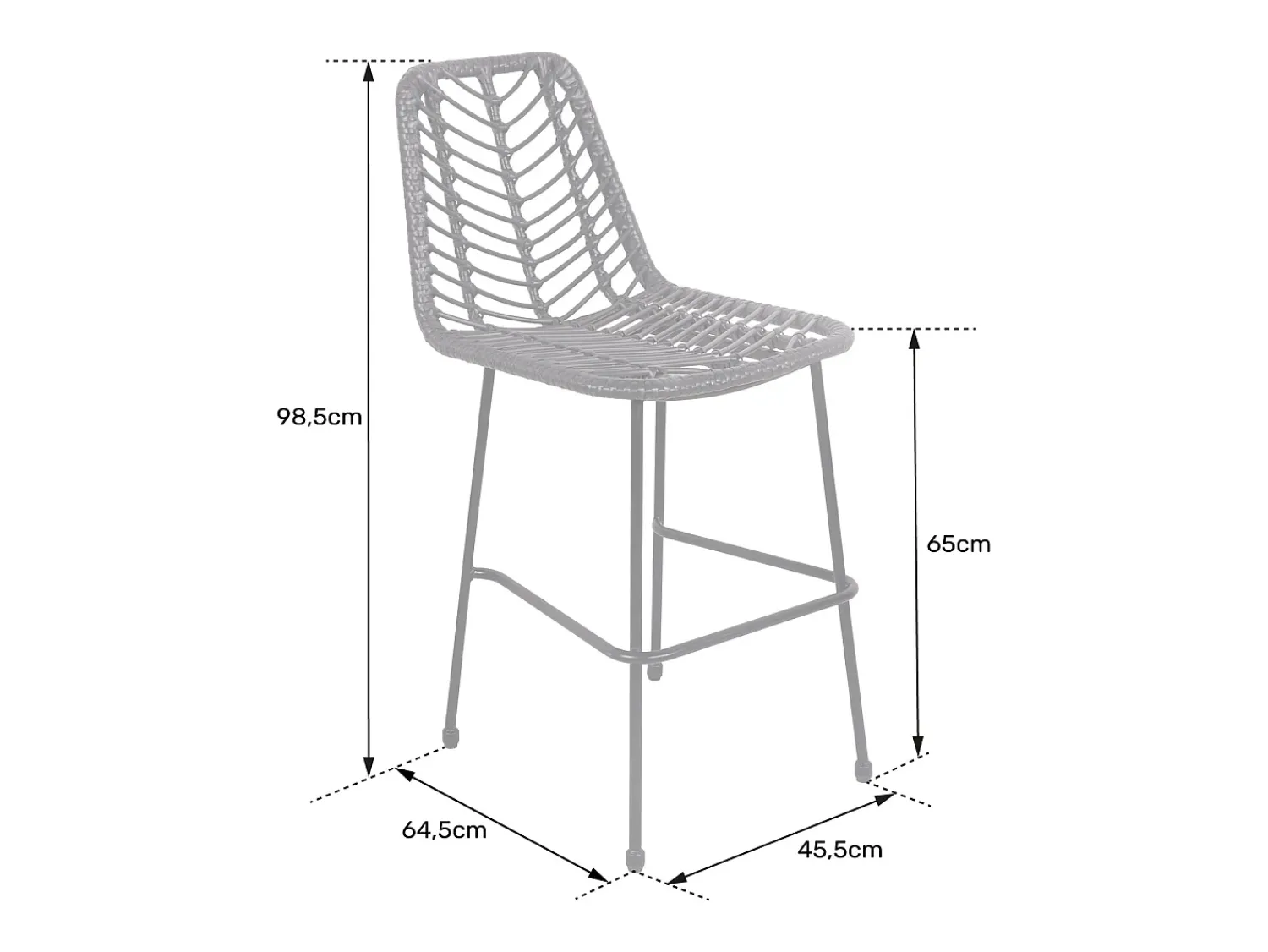Outlet Happy Garden Conjunto de 2 bancos de bar em rotim sintético OKA Castanho
