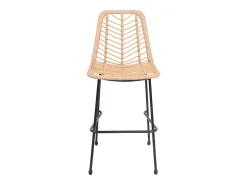 Outlet Happy Garden Conjunto de 2 bancos de bar em rotim sintético OKA Castanho