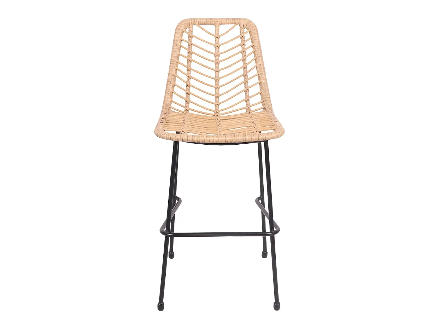 Outlet Happy Garden Conjunto de 2 bancos de bar em rotim sintético OKA Castanho