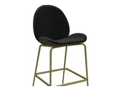 Discount CosmoLiving by Cosmopolitan Conjunto de 2 bancos de bar estofados em PU Preto