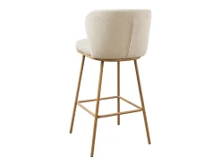 Banco*Vente-unique Conjunto de 2 bancos de bar em tecido texturado e metal com efeito madeira - e Natural - SENORASE Bege