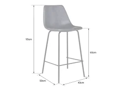 Banco*Happy Garden Conjunto de 2 bancos de barra LUCIEN vintage cinza escuro - Altura do assento 65cm Cinzento