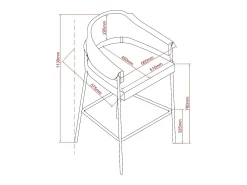 Casa Vital Conjunto de 2 bancos de bar - tecido e metal - - KARTAR^ Banco