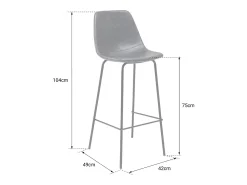 Banco|Happy Garden Conjunto de 2 bancos de bar LUCIEN vintage escuro - Altura do assento 75cm Cinzento