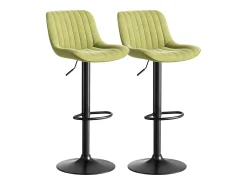 Best Hauss Spole Conjunto de 2 bancos de bar s, com altura regulável, em veludo e metal. Verde
