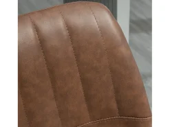 Online Conjunto de 2 bancos de bar, bancos de balcão com altura ajustável, couro sintético, banco de bistrô com anel de pé, aço, marrom Castanho