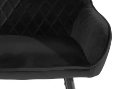 Discount Loft24 Conjunto de 2 bancos de bar em MDF branco Preto