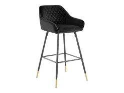 Discount Loft24 Conjunto de 2 bancos de bar em MDF branco Preto