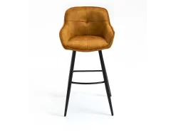 Banco|Casa Vital Conjunto de 2 bancos de bar - tecido e metal - amarelo escuro - SHERRY Amarelo mostarda