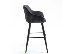 New Casa Vital Conjunto de 2 bancos de bar - tecido e metal - antracite - SHERRY Cinza antracite