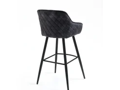 New Casa Vital Conjunto de 2 bancos de bar - tecido e metal - antracite - SHERRY Cinza antracite