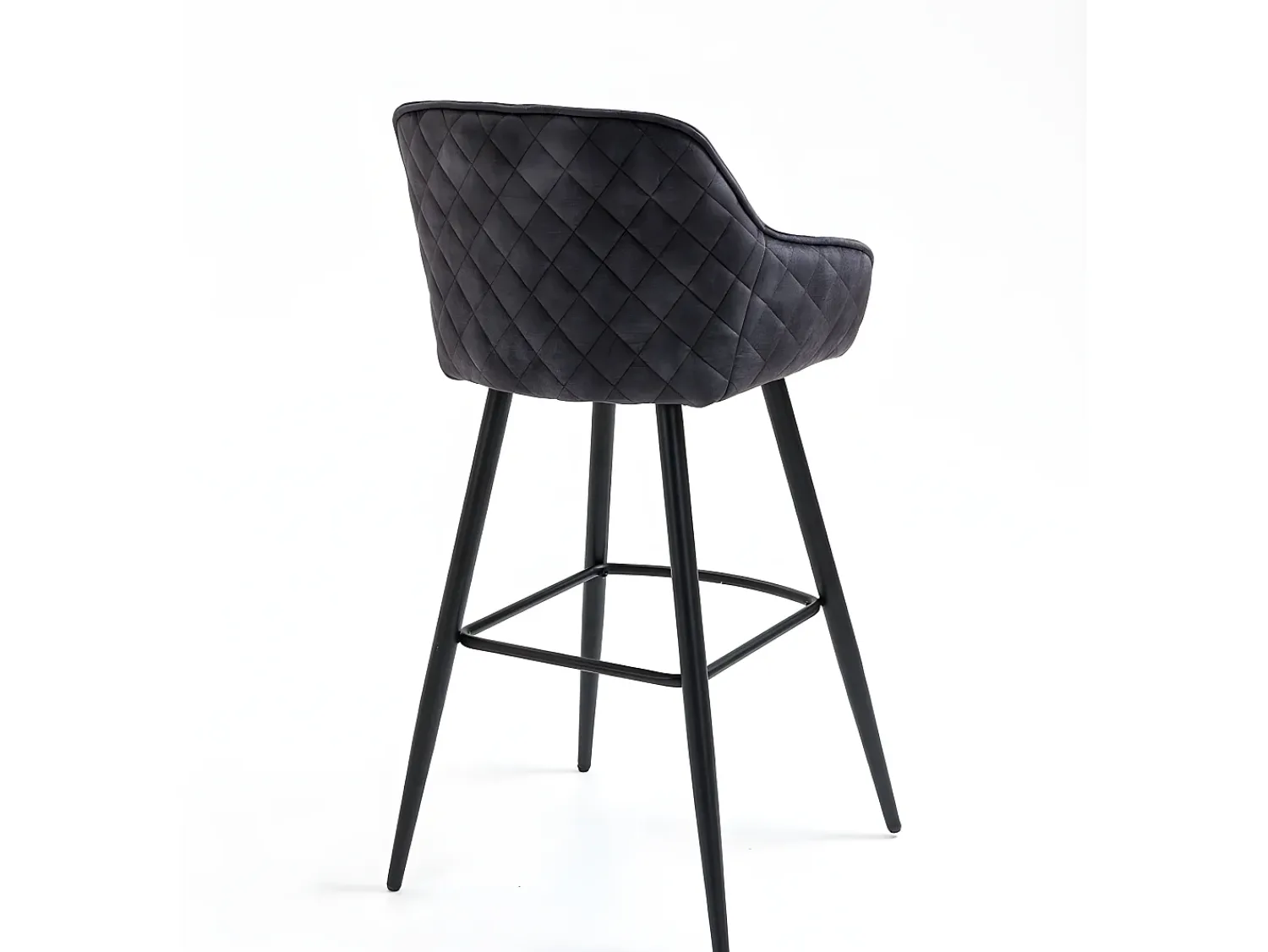 New Casa Vital Conjunto de 2 bancos de bar - tecido e metal - antracite - SHERRY Cinza antracite