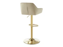Banco*Vente-unique Conjunto de 2 bancos de bar em veludo e metal dourado - Altura ajustável - - TAVOA Bege