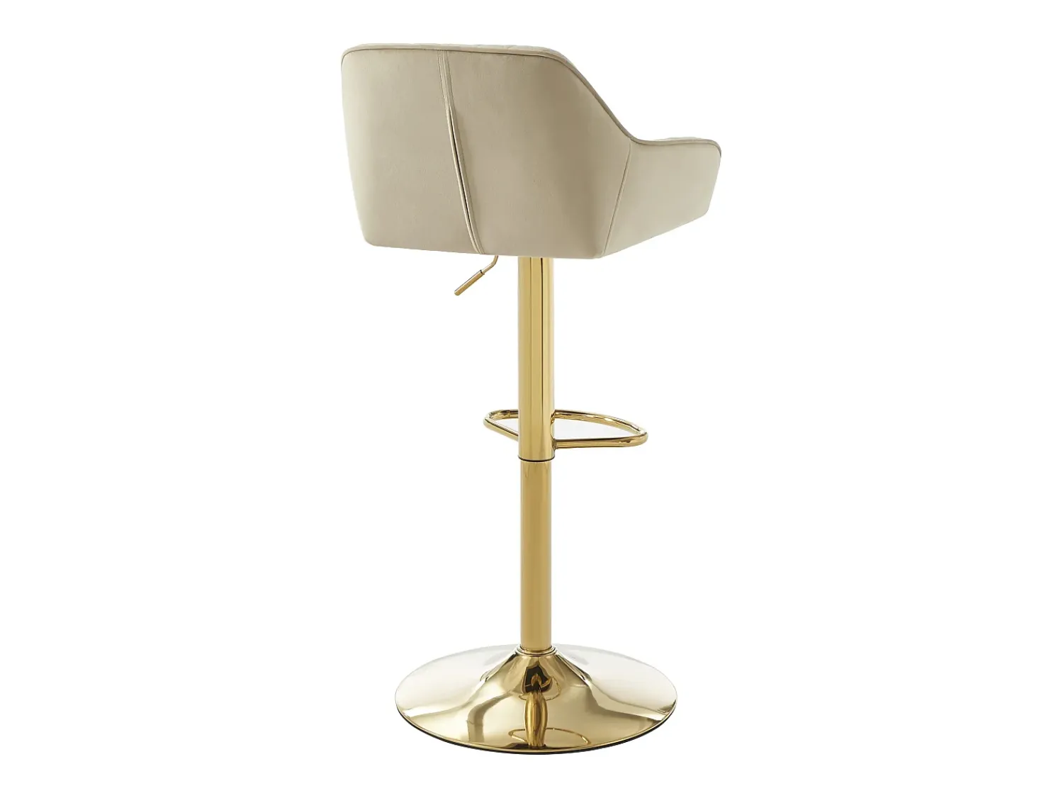 Banco*Vente-unique Conjunto de 2 bancos de bar em veludo e metal dourado - Altura ajustável - - TAVOA Bege