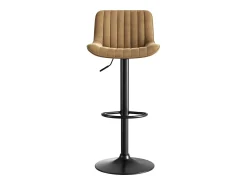 Banco*Hauss Spole Conjunto de 4 bancos de bar s, com altura regulável, em veludo e metal. Castanho