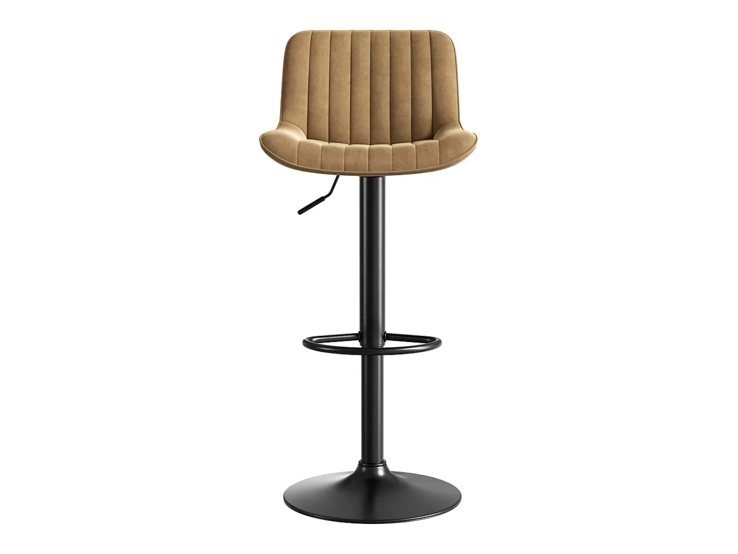 Banco*Hauss Spole Conjunto de 4 bancos de bar s, com altura regulável, em veludo e metal. Castanho