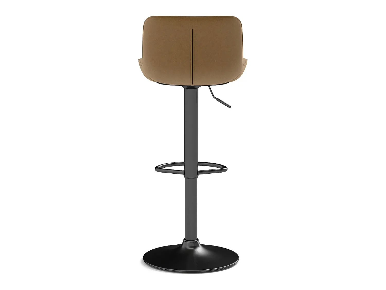 Banco*Hauss Spole Conjunto de 4 bancos de bar s, com altura regulável, em veludo e metal. Castanho