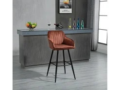 Hot Casa Vital Conjunto de 2 bancos de bar - tecido e metal - - BOND Castanho