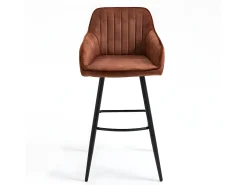 Hot Casa Vital Conjunto de 2 bancos de bar - tecido e metal - - BOND Castanho