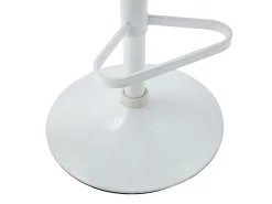 Clearance Vente-unique Conjunto de 2 bancos de bar em tecido e metal branco - Altura ajustável - - DORALIZ Creme