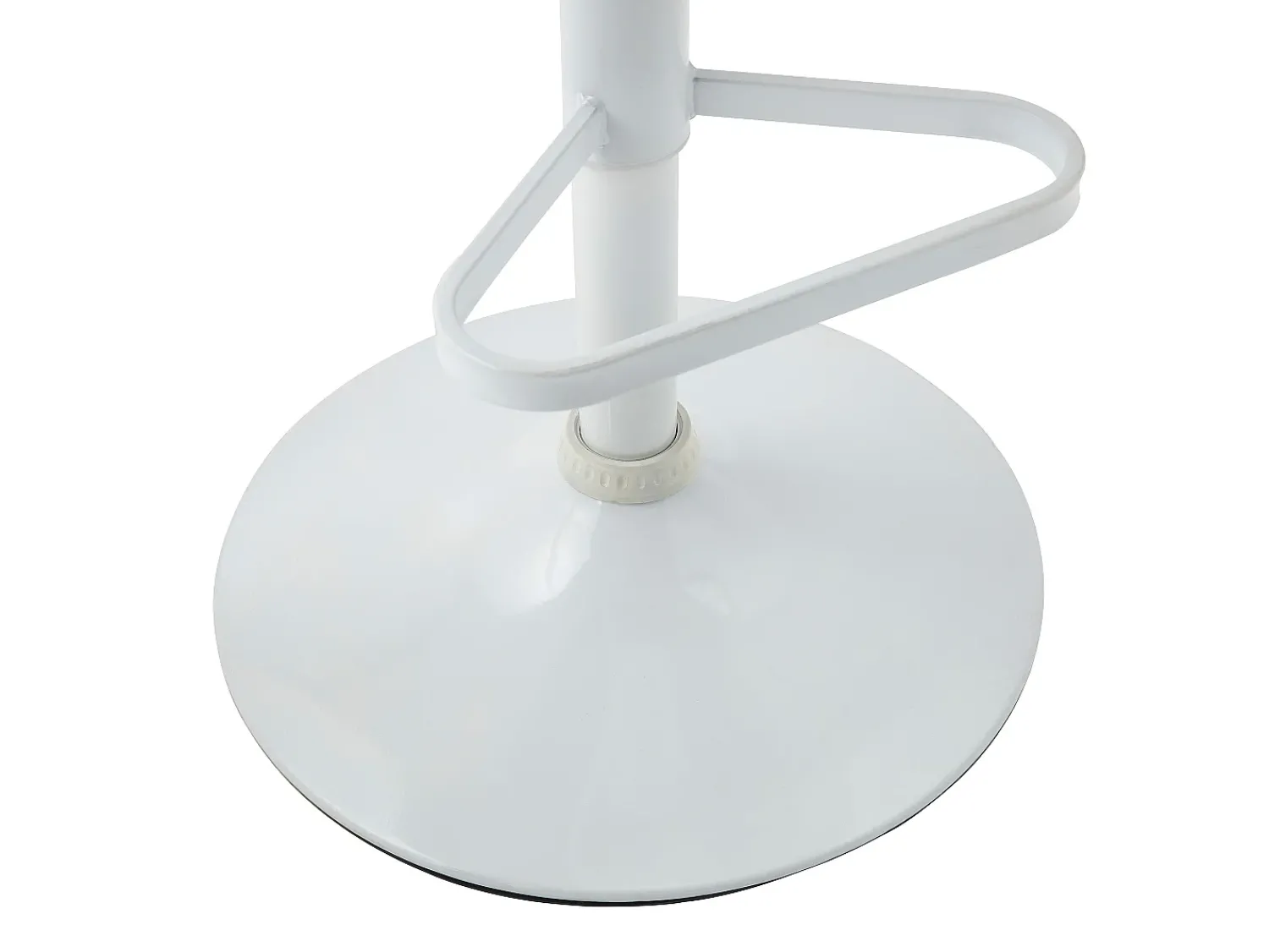 Clearance Vente-unique Conjunto de 2 bancos de bar em tecido e metal branco - Altura ajustável - - DORALIZ Creme
