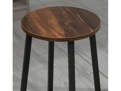 Banco* Conjunto de 2 bancos de bar, design industrial, com apoio para os pés, estrutura metálica, até 120 kg, Castanho