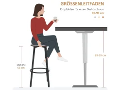 Banco* Conjunto de 2 bancos de bar, design industrial, com apoio para os pés, estrutura metálica, até 120 kg, Castanho