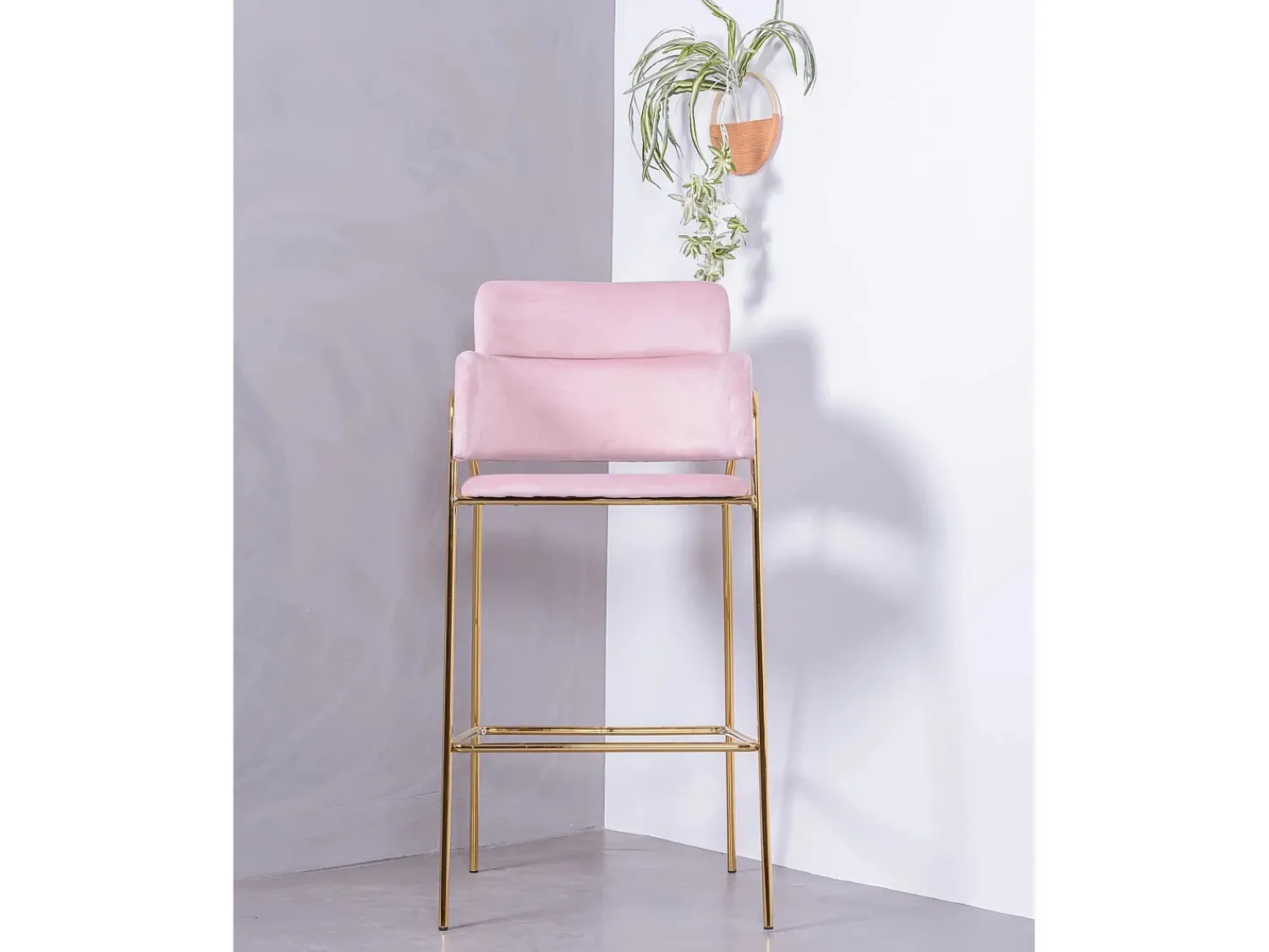 Banco|Nest Dream Conjunto de 2 bancos de design estofados em veludo - Cruiser - Rosa