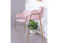 Banco|Nest Dream Conjunto de 2 bancos de design estofados em veludo - Cruiser - Rosa