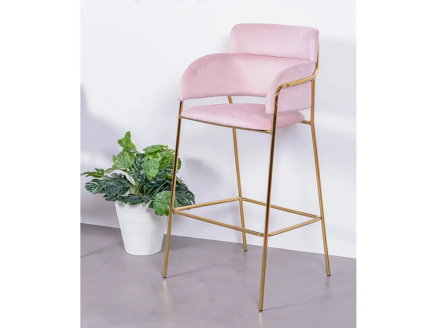 Banco|Nest Dream Conjunto de 2 bancos de design estofados em veludo - Cruiser - Rosa