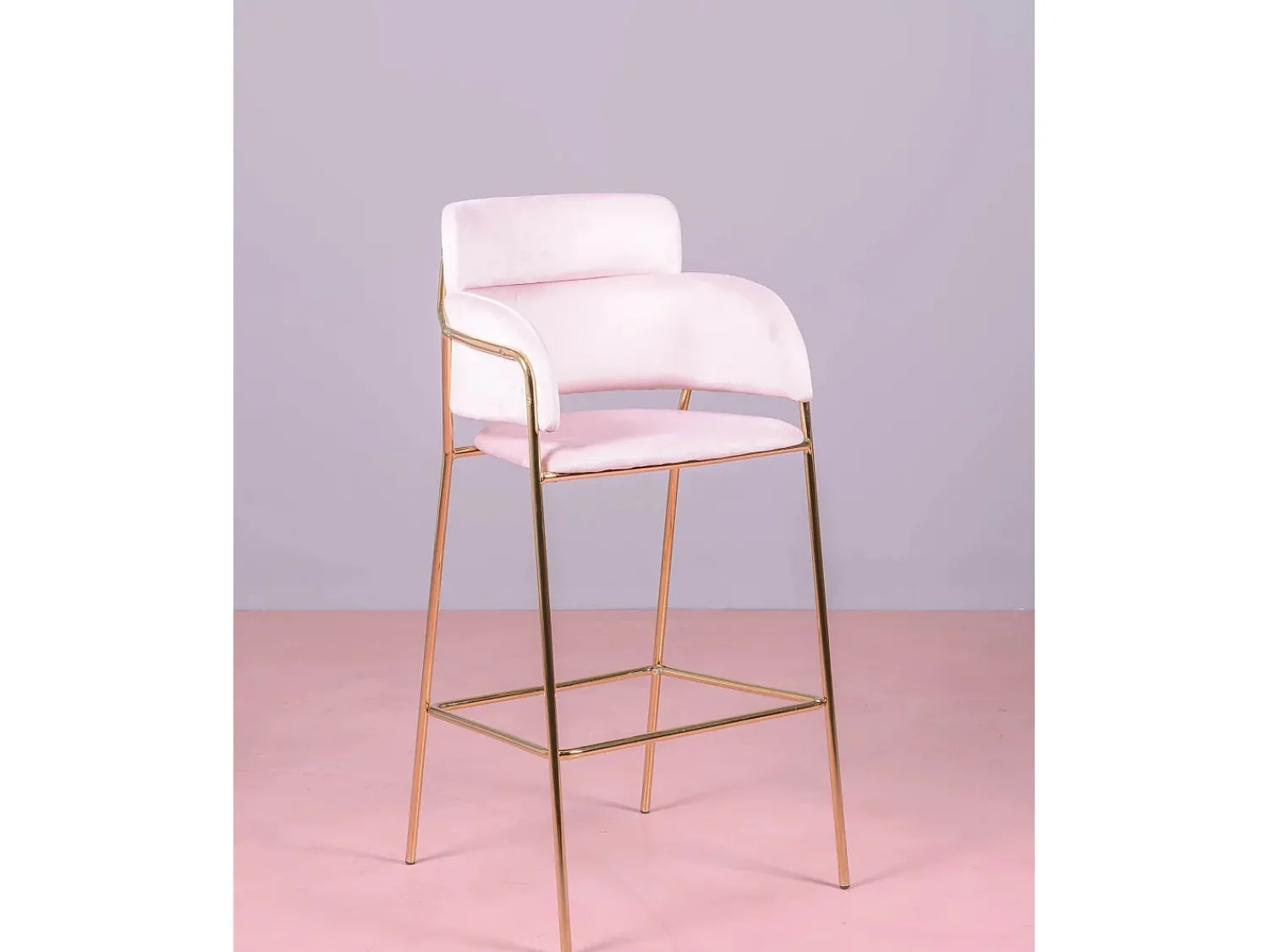 Banco|Nest Dream Conjunto de 2 bancos de design estofados em veludo - Cruiser - Rosa