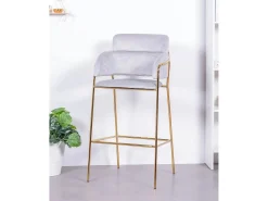 Banco|Nest Dream Conjunto de 2 bancos de design estofados em veludo - Cruiser - Cinza Cinzento