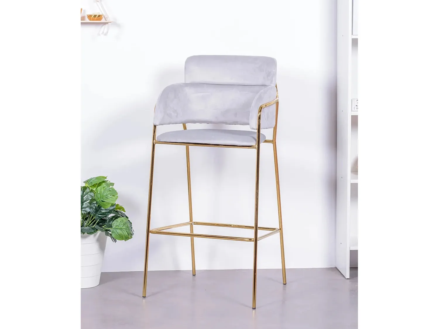 Banco|Nest Dream Conjunto de 2 bancos de design estofados em veludo - Cruiser - Cinza Cinzento