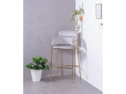 Banco|Nest Dream Conjunto de 2 bancos de design estofados em veludo - Cruiser - Cinza Cinzento