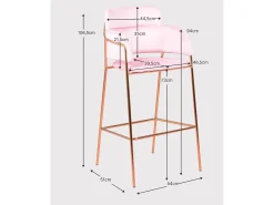 Banco|Nest Dream Conjunto de 2 bancos de design estofados em veludo - Cruiser - Cinza Cinzento