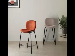Calicosy Conjunto de 2 bancos em tecido e estrutura metálica 46x48 h93 cm^ Banco
