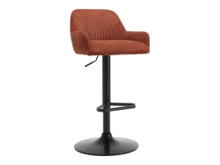 Online Vente-unique Conjunto de 2 bancos em veludo canelado e metal preto - Altura regulável - Terracotta - LILIYA Terracota