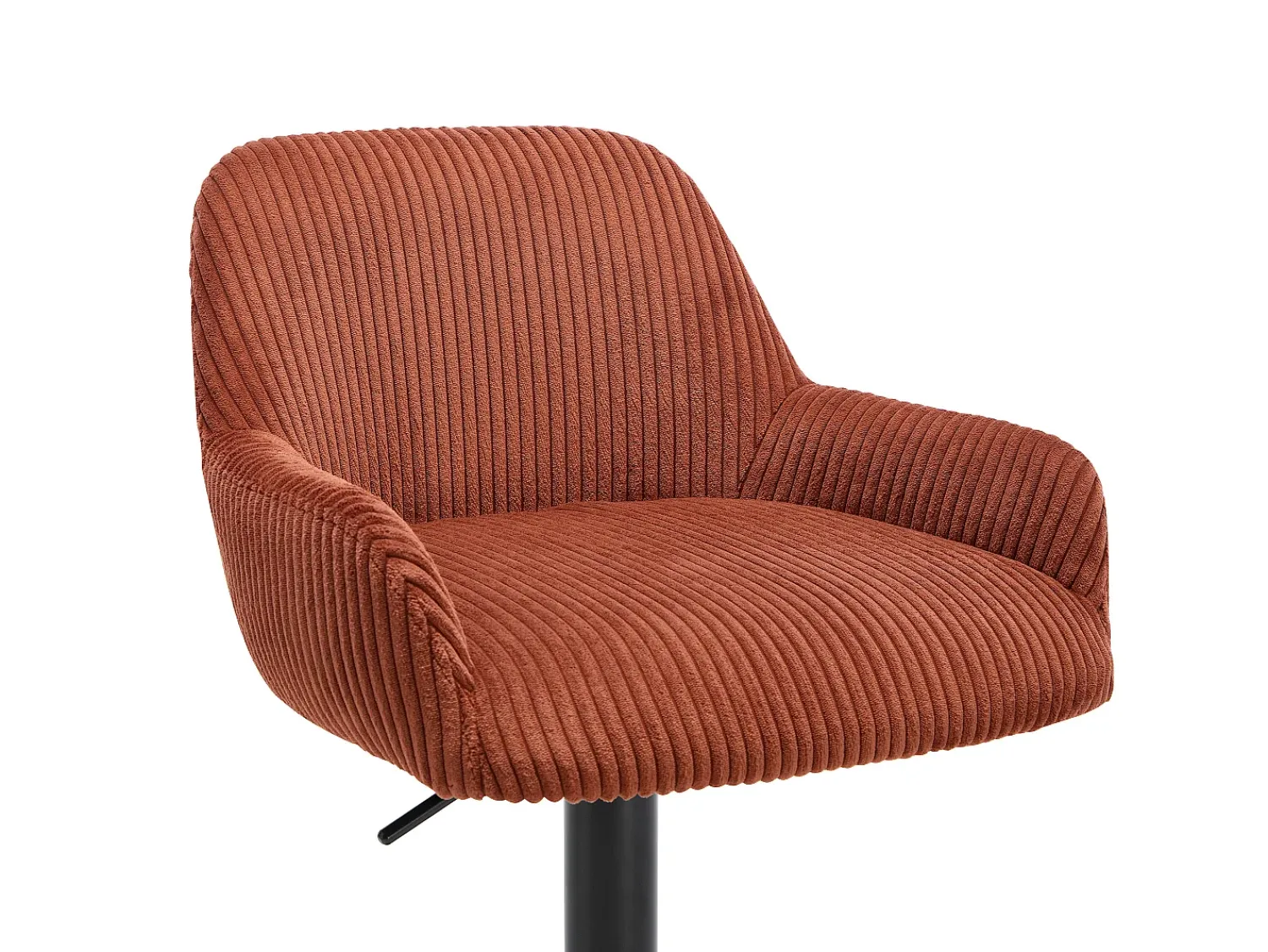 Online Vente-unique Conjunto de 2 bancos em veludo canelado e metal preto - Altura regulável - Terracotta - LILIYA Terracota
