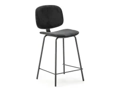 Banco|Calicosy Conjunto de 2 bancos em veludo cotelê e metal 44x51 h98 cm Preto