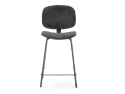 Banco|Calicosy Conjunto de 2 bancos em veludo cotelê e metal 44x51 h98 cm Preto