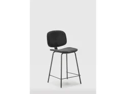 Banco|Calicosy Conjunto de 2 bancos em veludo cotelê e metal 44x51 h98 cm Preto