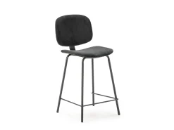 Banco|Calicosy Conjunto de 2 bancos em veludo cotelê e metal 44x51 h98 cm Preto