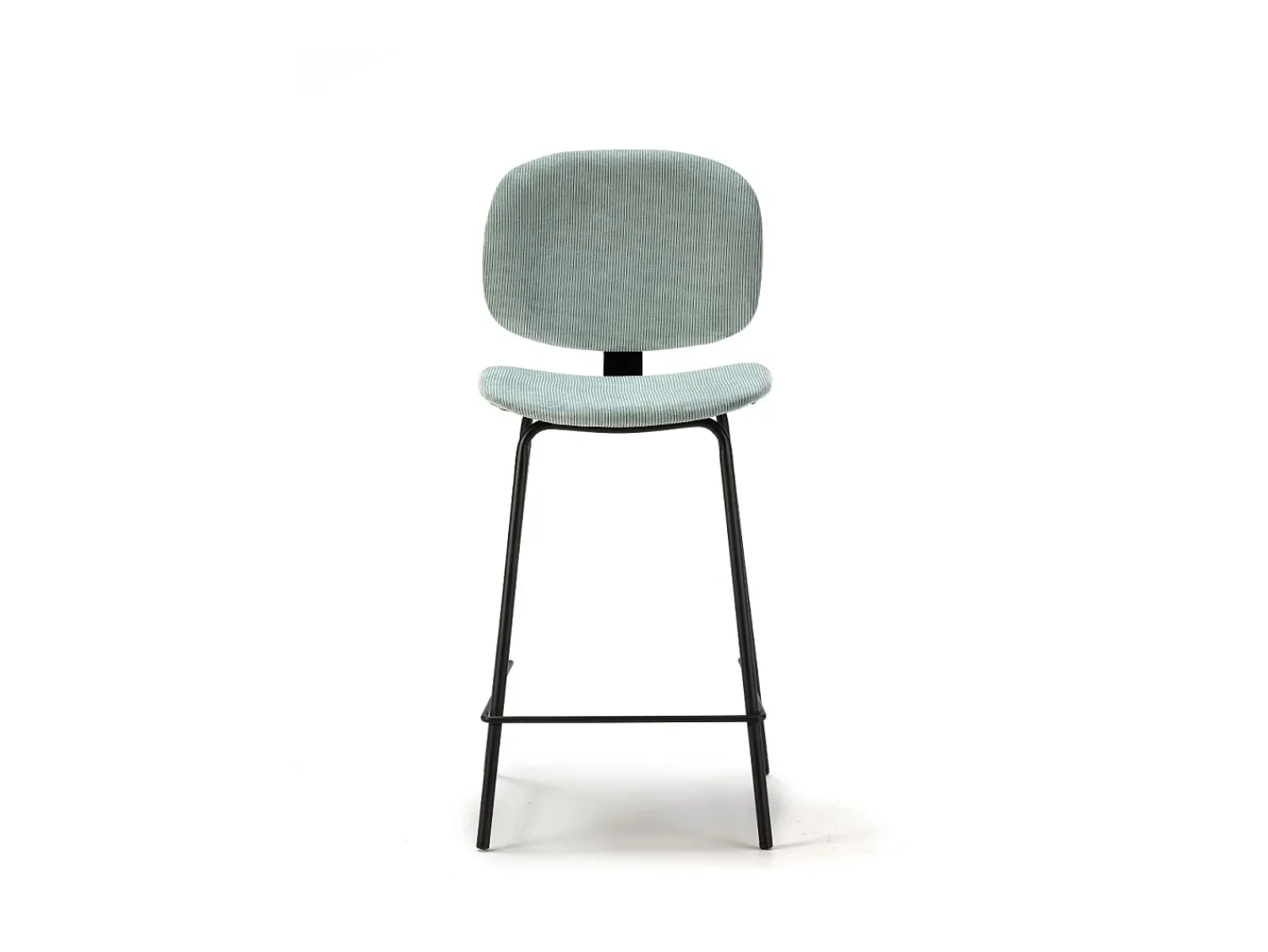 Online Calicosy Conjunto de 2 bancos em veludo cotelê e metal preto 44x51 h98 cm Verde claro