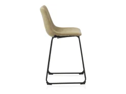 Banco* Conjunto de 2 bancos estofados de cor creme com pernas de metal preto Bege