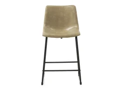 Banco* Conjunto de 2 bancos estofados de cor creme com pernas de metal preto Bege